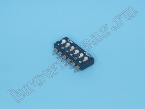 Переключатель Dip-Switch 6 контактных групп, планарный (B013E) SWD4-6
