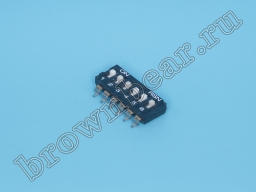 Переключатель Dip-Switch 6 контактных групп, планарный (B013E)