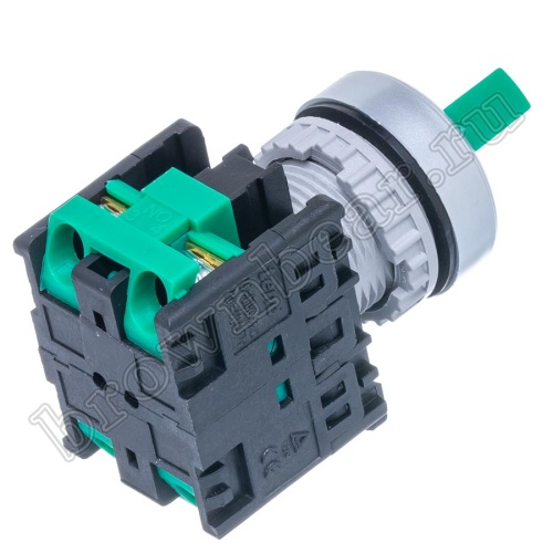 Селекторный переключатель управления, 3 позиции с фиксацией, 30 мм, НP, зеленый TN2SS4G-1AA фото 2