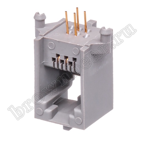 Разъём RJ-11 гнездо на плату, 6P4C, тип 8 TJ8-6P4C