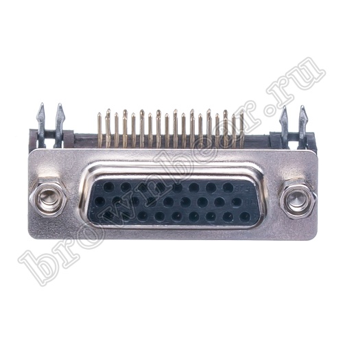 Разъем D-SUB  26 контактов высокой плотности, гнездо на плату, прямой угол 7.2мм DHR-26F фото 2