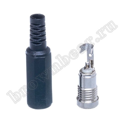 Разъем питания штырьковый DC гнездо 2.5 х 5.5 мм, на кабель c амортизатором DJK-00B фото 4