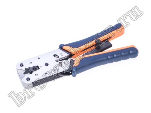Пресс-клещи (кримпер) для обжима разъемов RJ-45, c храповым механизмом HT-L2182R