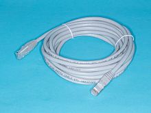 Патч-корд UTP RJ-45, категория 6, литой, 5 метров, серый 