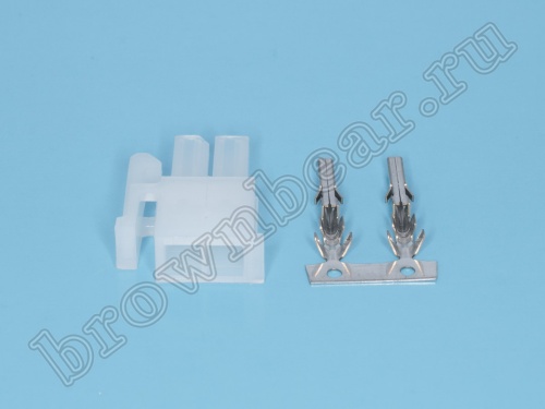 Разъем питания Mini-Fit 2 контакта, гнездо на кабель, шаг 4.2мм MF-2F фото 5