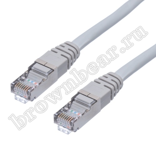 Патч-корд FTP RJ-45, категория 5e, экранированный, литой, 2 метра, серый  фото 2