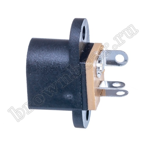 Разъем питания DC гнездо 2.1 х 5.5 мм, на приборный блок, 2 винта DJK-01A фото 2