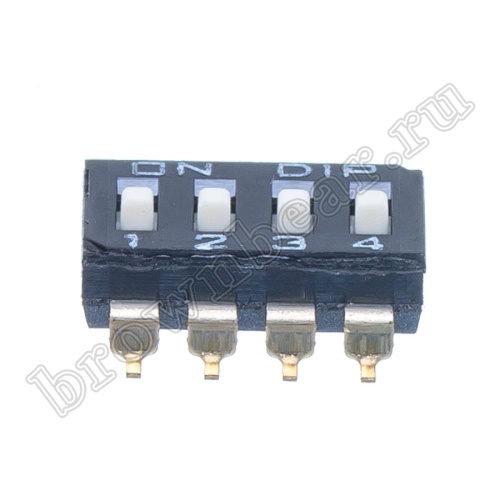 Переключатель Dip-Switch 4 контактных группы, планарный SWD4-4 фото 4