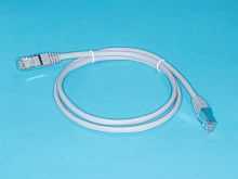 Патч-корд (шнур) RJ-45 - RJ-45 кат.5е, 1м, экранированный, серый 