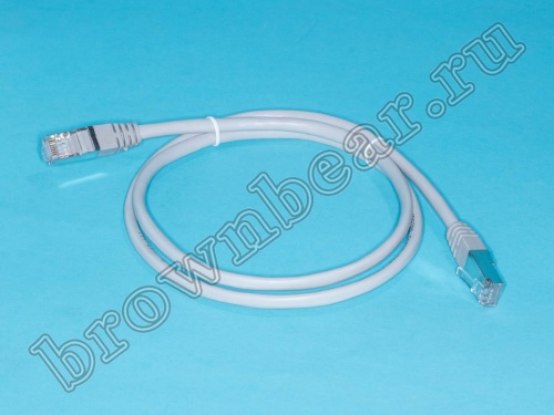 Патч-корд FTP RJ-45, категория 5e, экранированный, литой, 1 метр, серый 