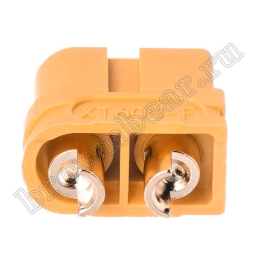 Разъем питания XT60 для АКБ, 2 контакта, розетка на кабель XT60U-F.G.Y фото 3