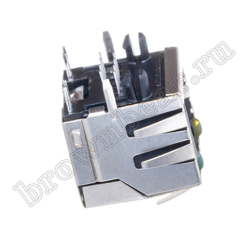 Разъём RJ-45 гнездо на плату, 8P8C, 2 светодиода (желтый-зеленый), экранированный, тип 18 TJ18-L8P8C-4 фото 10