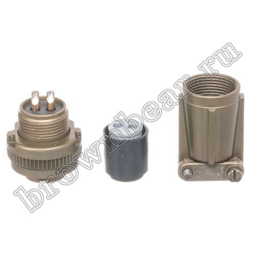 Разъём Amphenol серии MS, 2 контакта, розетка на кабель, тип 12S, резьбовой MS3106E-12S-3S фото 6