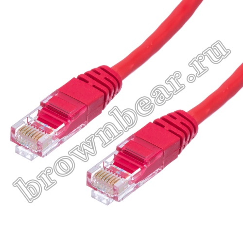 Патч-корд UTP RJ-45, категория 5e, литой, 1 метр, красный  фото 2