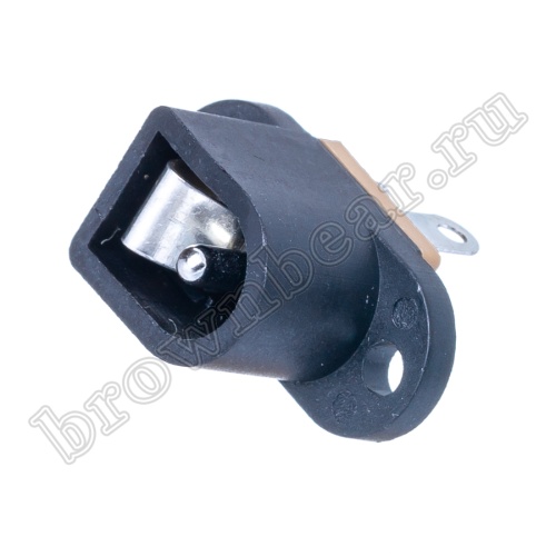 Разъем питания DC гнездо 2.1 х 5.5 мм, на приборный блок, 2 винта DJK-01A фото 3