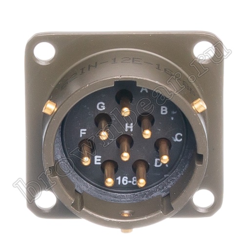 Разъём Amphenol серии 62IN, 8 контактов, вилка на блок, тип 16,  байонетный 62IN-12E-16-8P фото 5