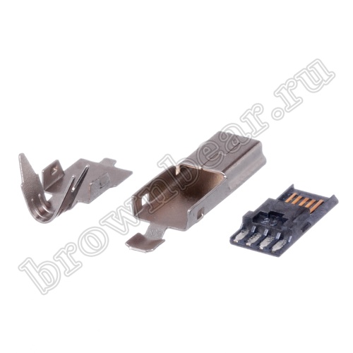 Разъем mini USB, вилка на кабель без корпуса, 5 контактов, пайка 4 провода, MUBS-05PNO USB/M-SP-1 фото 7