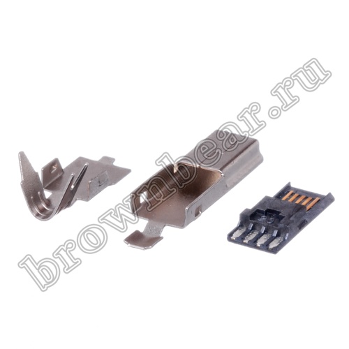 Разъем mini USB, вилка на кабель без корпуса, 5 контактов, пайка 4 провода, MUBS-05PNO USB/M-SP-1 фото 7