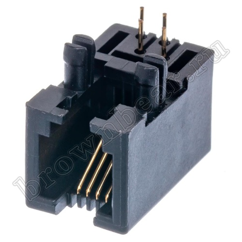 Разъем RJ-10 гнездо на плату, 4P4C, тип 4/1 TJ4-4P4C