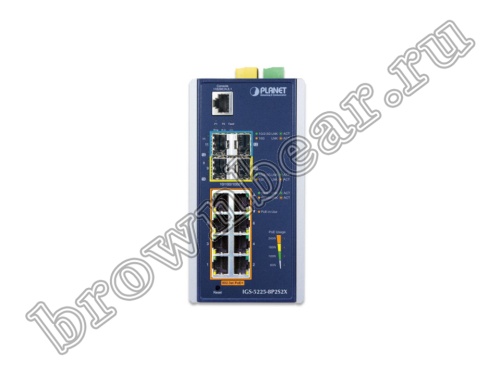 IGS-5225-8P2S2X Промышленный управляемый L3 коммутатор Planet, 8 портов 1Гбит/с PoE, 2 порта SFP 2.5Гбит/с, 2 порта SFP+ 10Гбит/с фото 3