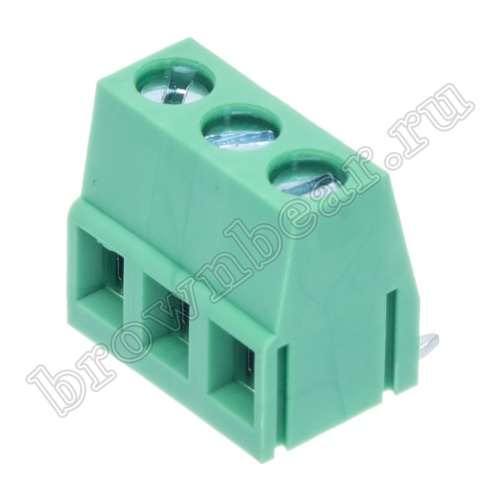 Клеммник винтовой на плату, 3 контакта, 5.00мм, угловой TB-01RB фото 6