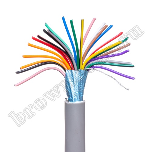 Кабель сигнальный коммуникационный 25 проводов, 26AWG, бухта 50м, экранированный, серый SIN YU