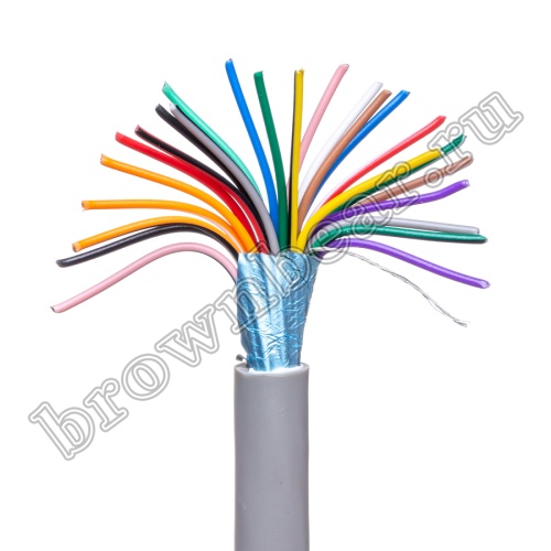 Кабель сигнальный коммуникационный 25 проводов, 26AWG, бухта 50м, экранированный, серый SIN YU