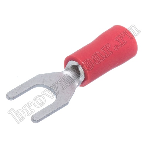Клемма вилочная обжимная тип "U" 3.7 мм, на провод 0.25 - 1.5 мм², изолированная, кратно 100шт. TYI-1.25-3