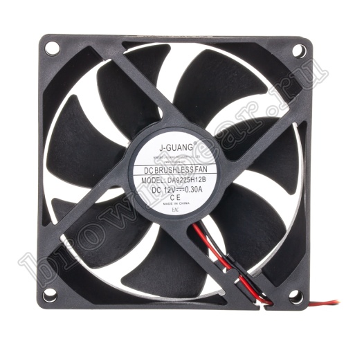Вентилятор для корпуса 92х92х25, DC 12В, 0.30А, подшипник качения DA9225H12B