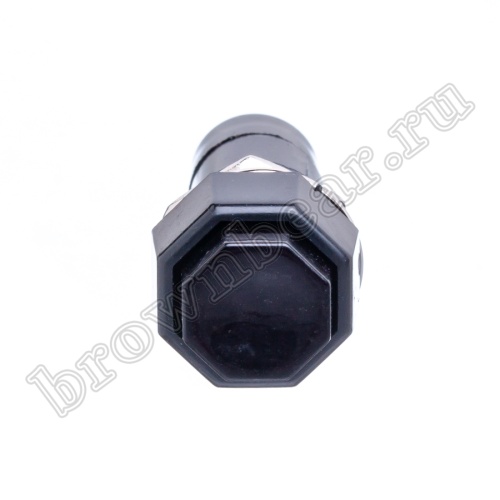 Кнопка с фиксацией, восьмиугольная на блок, НР, 220В, черная PSW-6FA-B фото 2