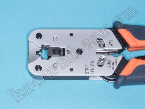 Пресс-клещи (кримпер) для обжима разъемов RJ-45, c храповым механизмом HT-L2182R фото 3