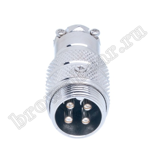 Разъем GX16 (M16) 4 контакта вилка на кабель, наружная резьба AC-M16-4MA фото 5