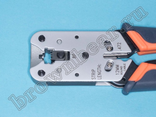 Пресс-клещи (кримпер) для обжима разъемов RJ-45, c храповым механизмом HT-L2182R фото 2