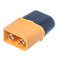 Разъем силовой XT60 для АКБ, 2 контакта, штекер на кабель с кожухом XT60H-M.G.Y