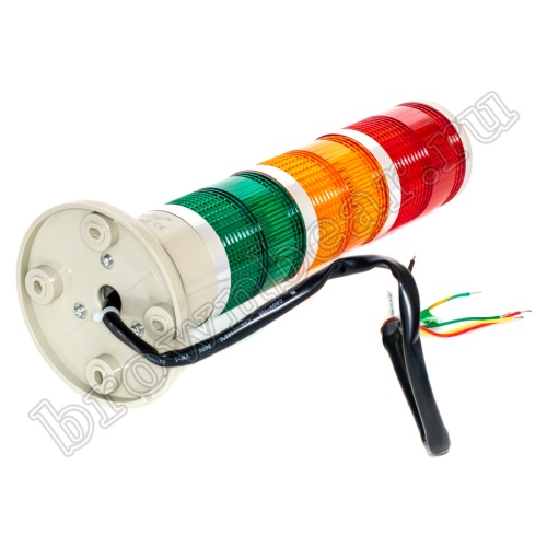 Cветосигнальная колонна (маячок) 3-х секционная, 220В, d 60 мм, красный, желтый, зеленый фото 3