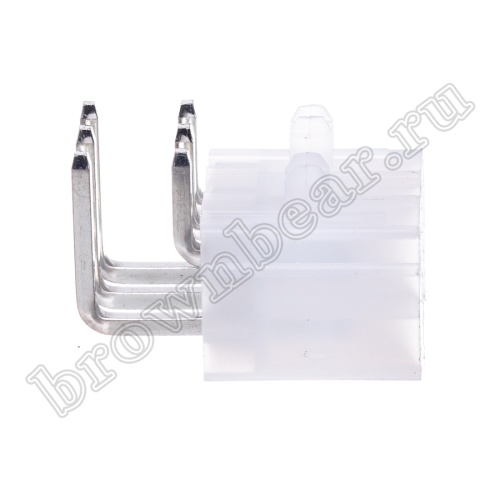 Разъем питания Mini-Fit 6 контактов, вилка на плату, прямой угол, с фиксатором, шаг 4,2мм MF-6MRA фото 2