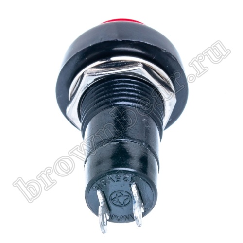 Кнопка с фиксацией, круглая на блок, НР, 220В, красная PSW-6FM-R фото 3