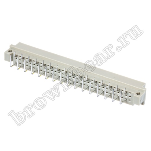 Разъём DIN 41612 32 контакта, вилка, прямой угол, чётный, 3 ряда фото 2