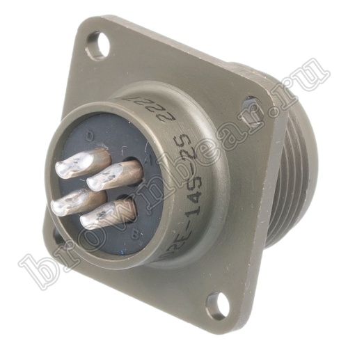 Разъём Amphenol серии MS, 4 контакта, розетка на блок, тип 14S, резьбовой MS3102E-14S-2S фото 5