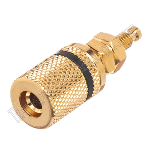 Клемма приборная позолоченная для разъема Banana, (гнездо), черная BPA-1B