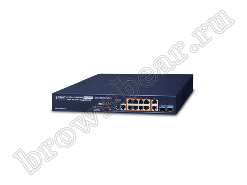 GS-5220-8UP2T2X Управляемый L3 коммутатор Planet 8  портов 10/100/1000Мб/с 802.3 bt POE 95Ватт,  2  порта 10/100/1000Мб/с,  2 слота SFP+ 10Гб/с, 240Вт
