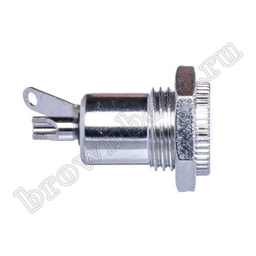 Разъем питания DC гнездо 2.1 х 5.5 мм, на приборный блок, металлический корпус DJK-07A фото 3