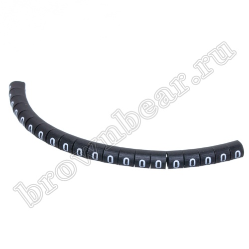 Маркер кабельный цифра 0 (кольцо) для провода d=2.0-3.2 мм, черный, упаковка 20 шт.