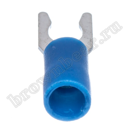 Клемма вилочная обжимная тип "U" 4.3 мм на провод 1.5 - 2.5 мм² с защелкой, изолированная, кратно 100шт. TYLI-2-4 фото 2