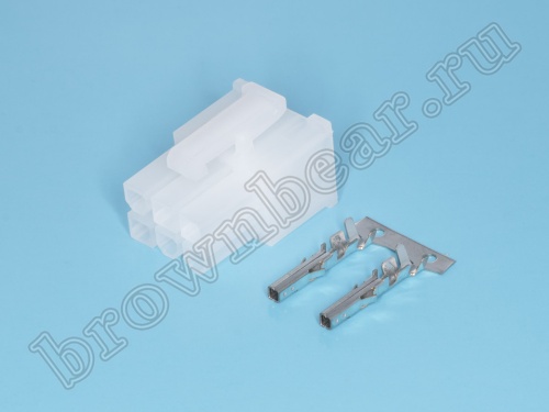 Разъем питания Mini-Fit 6 контактов, гнездо на кабель, шаг 4,2мм MF-6F