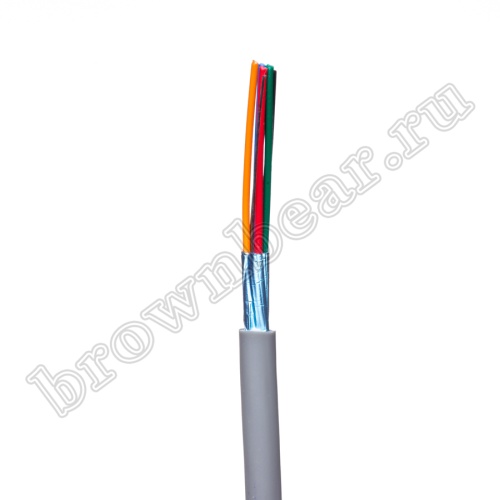 Кабель сигнальный коммуникационный 6 проводов, 26AWG, бухта 50м, экранированный, серый SIN YU фото 2