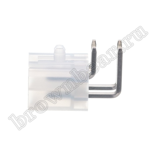 Разъем питания Mini-Fit 4 контакта, вилка на плату, прямой угол, с фиксатором, шаг 4,2мм MF-4MRA/2 фото 2