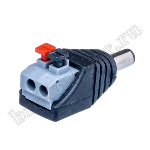 Разъем питания DC штекер 2.1 х 5.5мм, на кабель с зажимной колодкой DJK-111AK фото 2