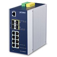 IGS-12040MT Промышленный управляемый L2+ коммутатор Planet, 8 портов 1Гбит/с, 2 порта SFP 1Гбит/с, 2 порта SFP 2.5 Гбит/с