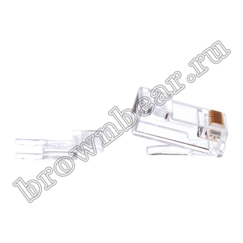 Разъём RJ-45 (8P8C) со вставкой 3 зубца, вилка под витую пару TP5-8P8C фото 3